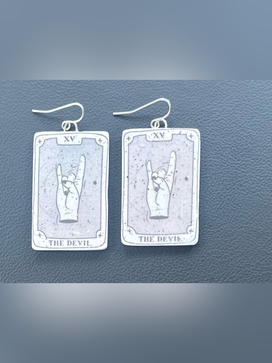 Jewelry - Tarot Card Statement Earrings The Devil (XV) | Handmade Polymer Clay Earrings